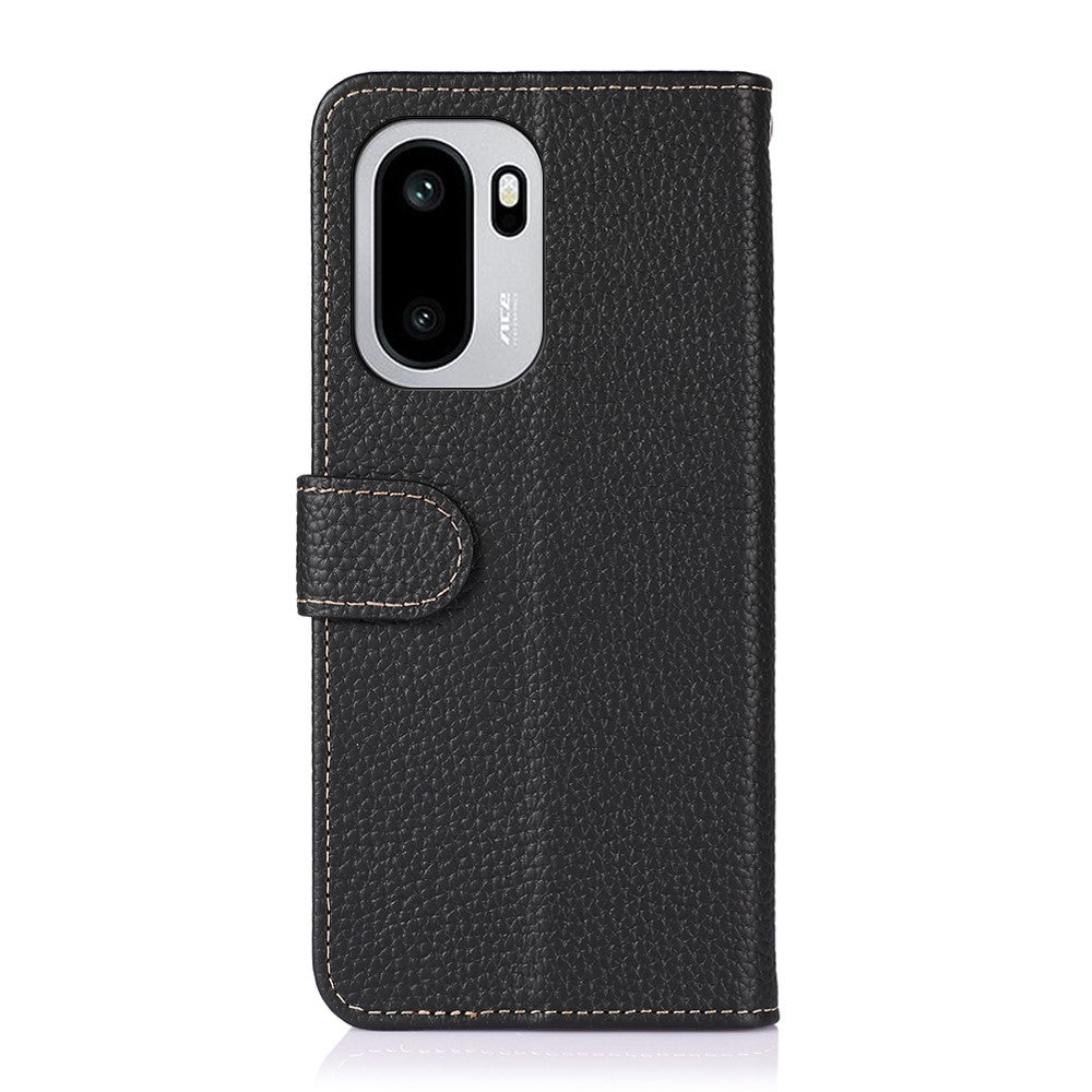 KHAZNEH-skal till OnePlus 15R 5G / Ace 6 5G / Ace 6T 5G - Flipfodral i äkta nötskinn