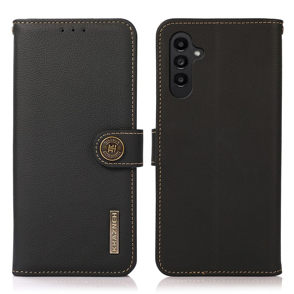 KHAZNEH til Samsung Galaxy A37 5G Etui Ægte Koskind RFID-Blokerende Pung Telefoncover