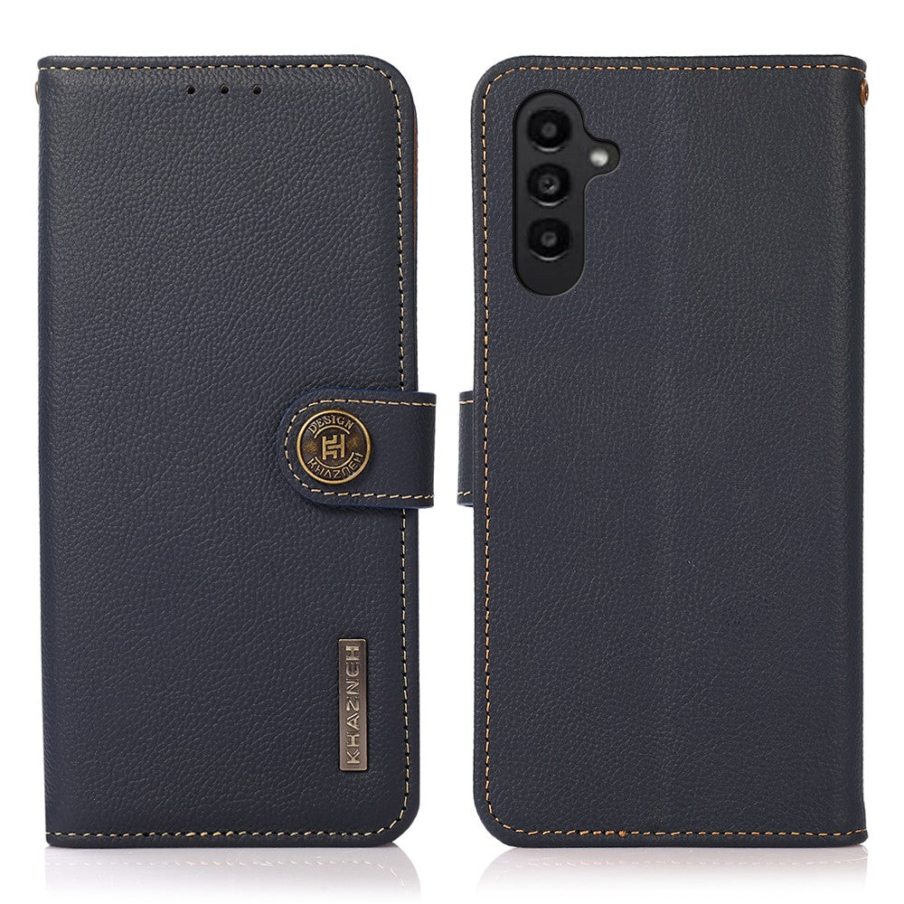KHAZNEH til Samsung Galaxy A37 5G Etui Ægte Koskind RFID-Blokerende Pung Telefoncover