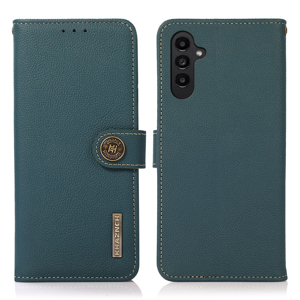 KHAZNEH til Samsung Galaxy A37 5G Etui Ægte Koskind RFID-Blokerende Pung Telefoncover