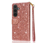 Til Samsung Galaxy A57 5G Standercover Glitter Telefon Lædercover Lynlåslomme