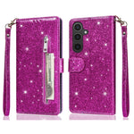 Til Samsung Galaxy A57 5G Standercover Glitter Telefon Lædercover Lynlåslomme