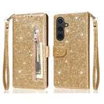 Til Samsung Galaxy A57 5G Standercover Glitter Telefon Lædercover Lynlåslomme