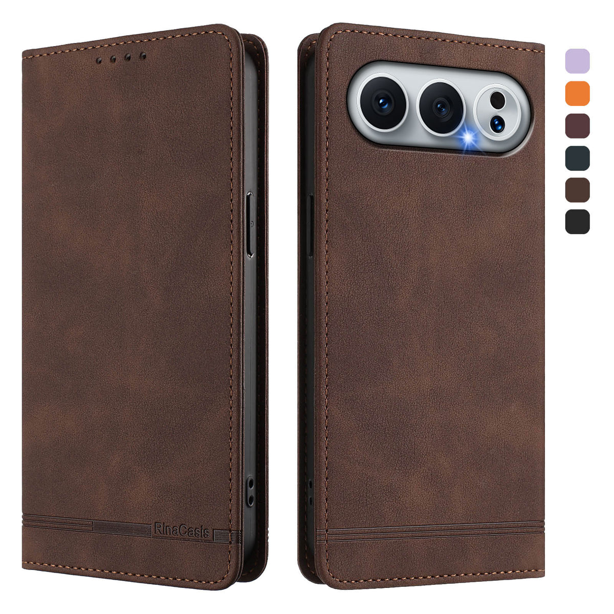 For Honor 500 5G Case RINACASIS RC23 RFID Blocking Wallet Stand PU Leather Phone Cover