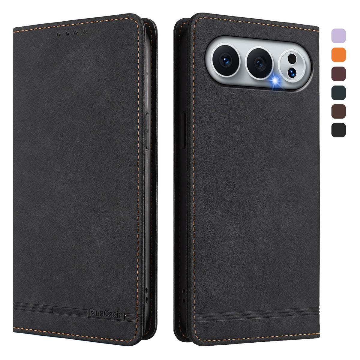 For Honor 500 5G Case RINACASIS RC23 RFID Blocking Wallet Stand PU Leather Phone Cover