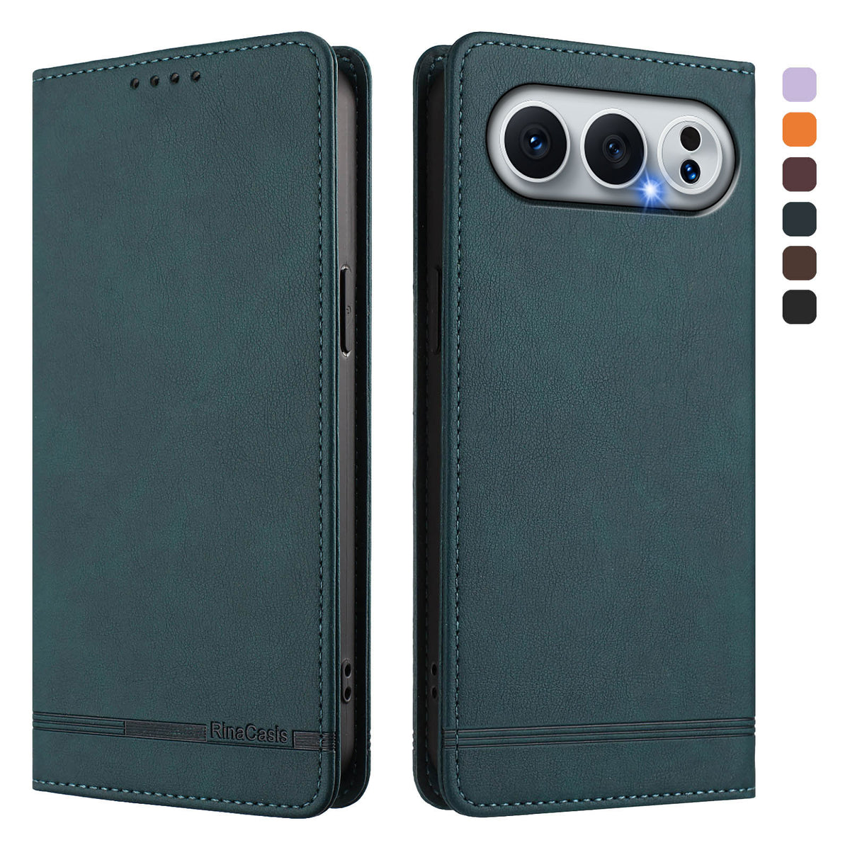For Honor 500 5G Case RINACASIS RC23 RFID Blocking Wallet Stand PU Leather Phone Cover