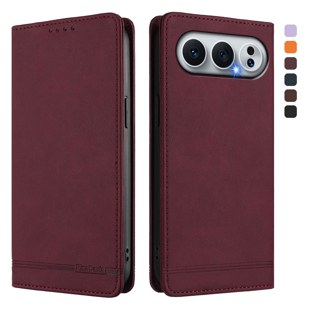 For Honor 500 5G Case RINACASIS RC23 RFID Blocking Wallet Stand PU Leather Phone Cover