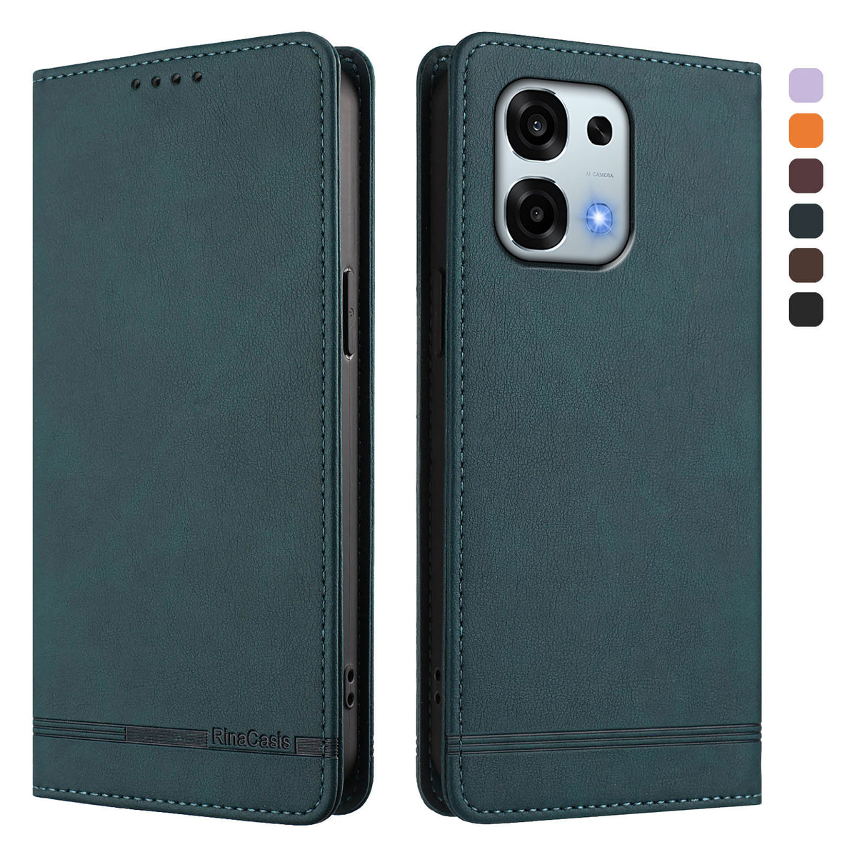 For Oppo A6 Pro 5G (China) / Oppo A6 Pro 5G Case RINACASIS RC23 RFID Blocking Wallet Stand PU Leather Phone Cover