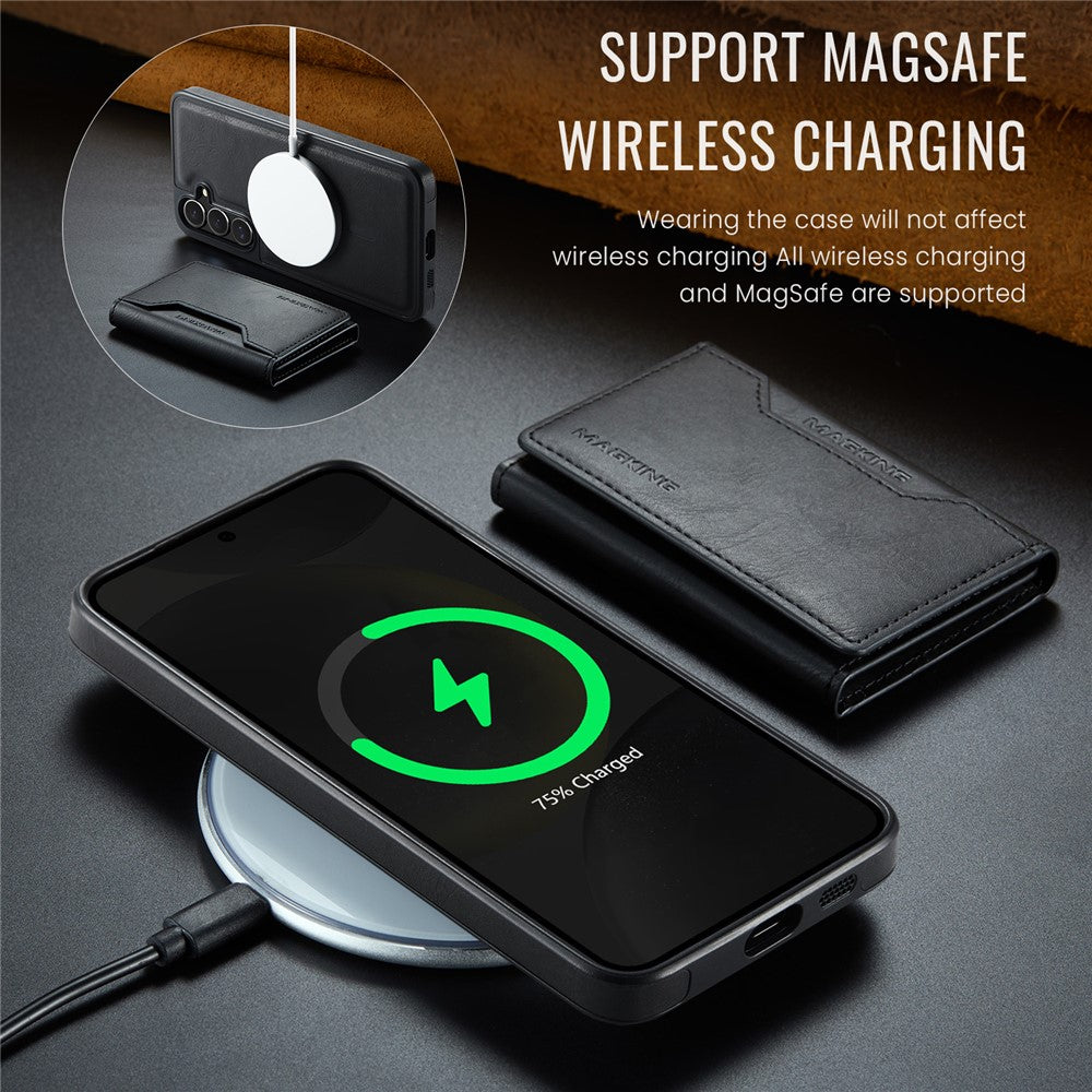 MAGGING K2-serien för Samsung Galaxy S26+ magnetiskt skal PC + TPU + PU mobilskal med RFID-blockerande plånbok