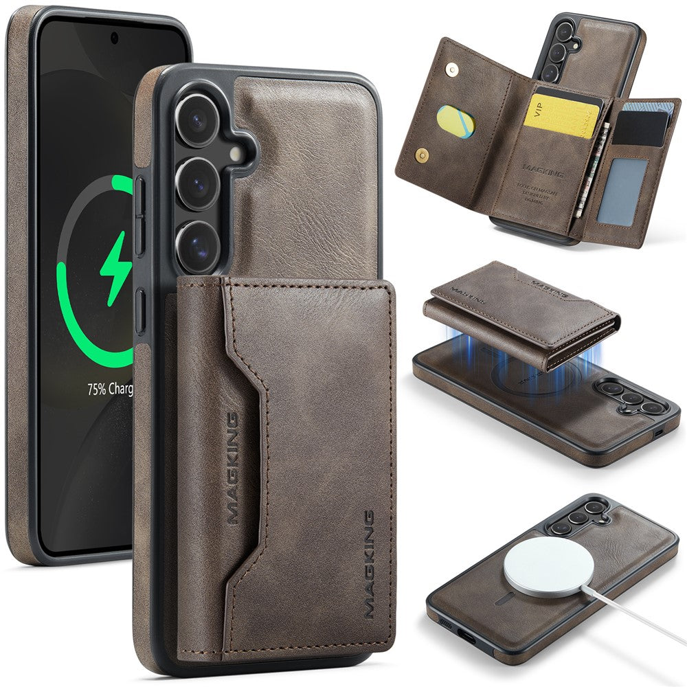 MAGGING K2-serien för Samsung Galaxy S26+ magnetiskt skal PC + TPU + PU mobilskal med RFID-blockerande plånbok