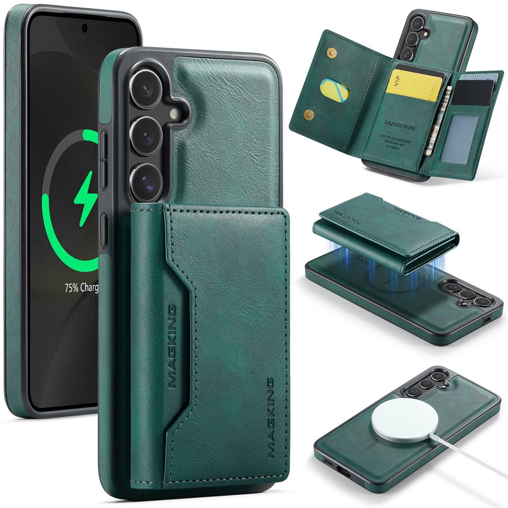MAGGING K2-serien för Samsung Galaxy S26+ magnetiskt skal PC + TPU + PU mobilskal med RFID-blockerande plånbok