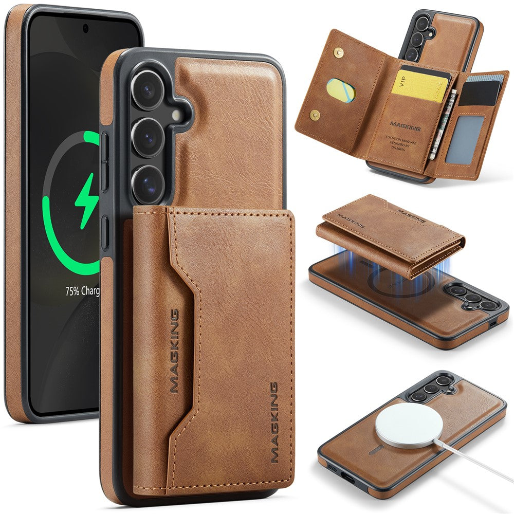 MAGGING K2-serien för Samsung Galaxy S26+ magnetiskt skal PC + TPU + PU mobilskal med RFID-blockerande plånbok