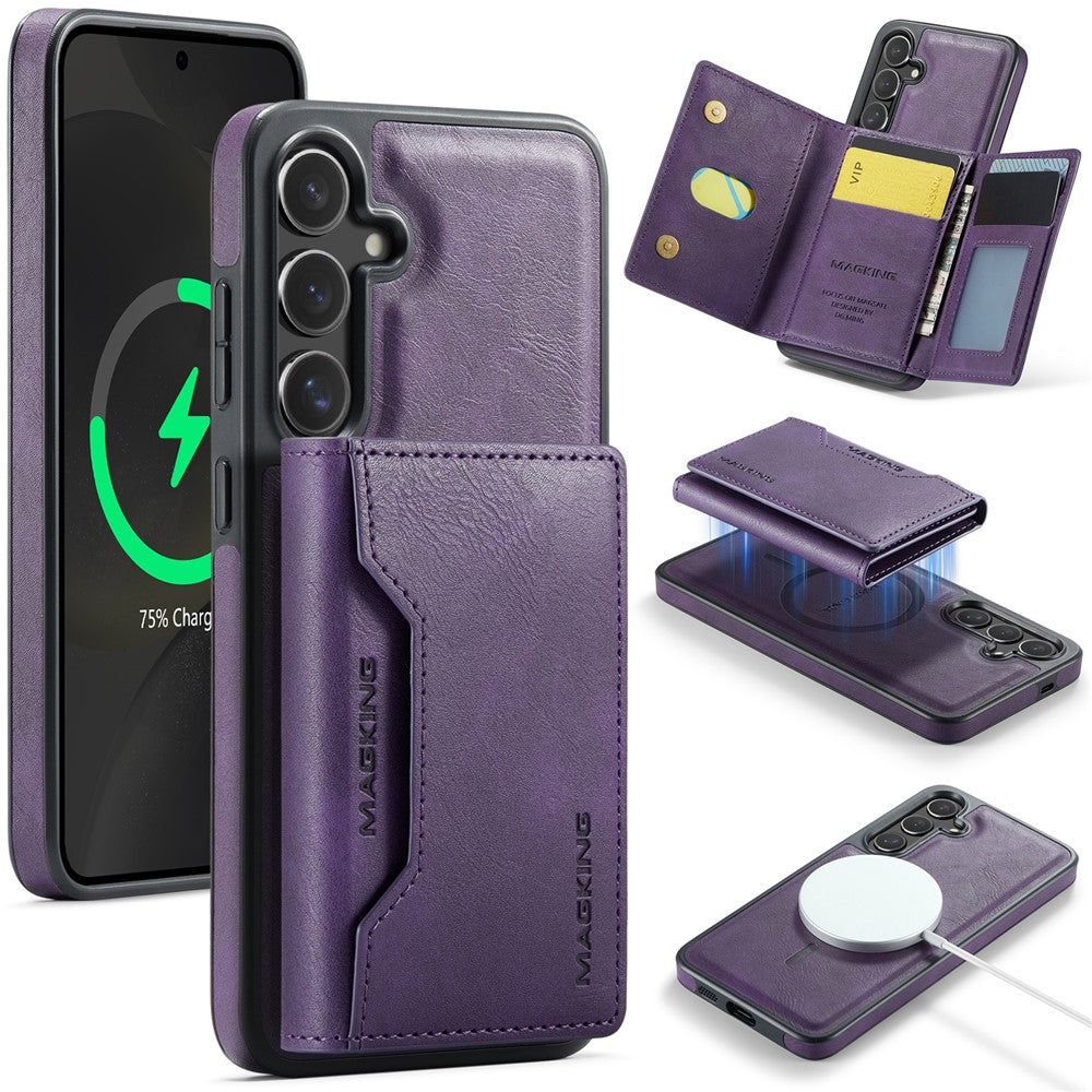 MAGGING K2-serien för Samsung Galaxy S26+ magnetiskt skal PC + TPU + PU mobilskal med RFID-blockerande plånbok