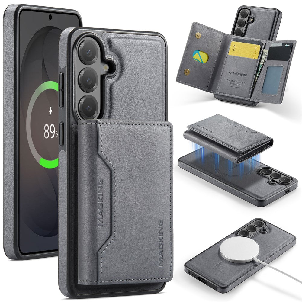 MAGGING K2-serien för Samsung Galaxy S26+ magnetiskt skal PC + TPU + PU mobilskal med RFID-blockerande plånbok