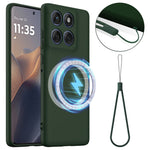 For Motorola Edge 70 5G Magnetic Case Anti-Drop Liquid Silicone Phone Cover with Lanyard