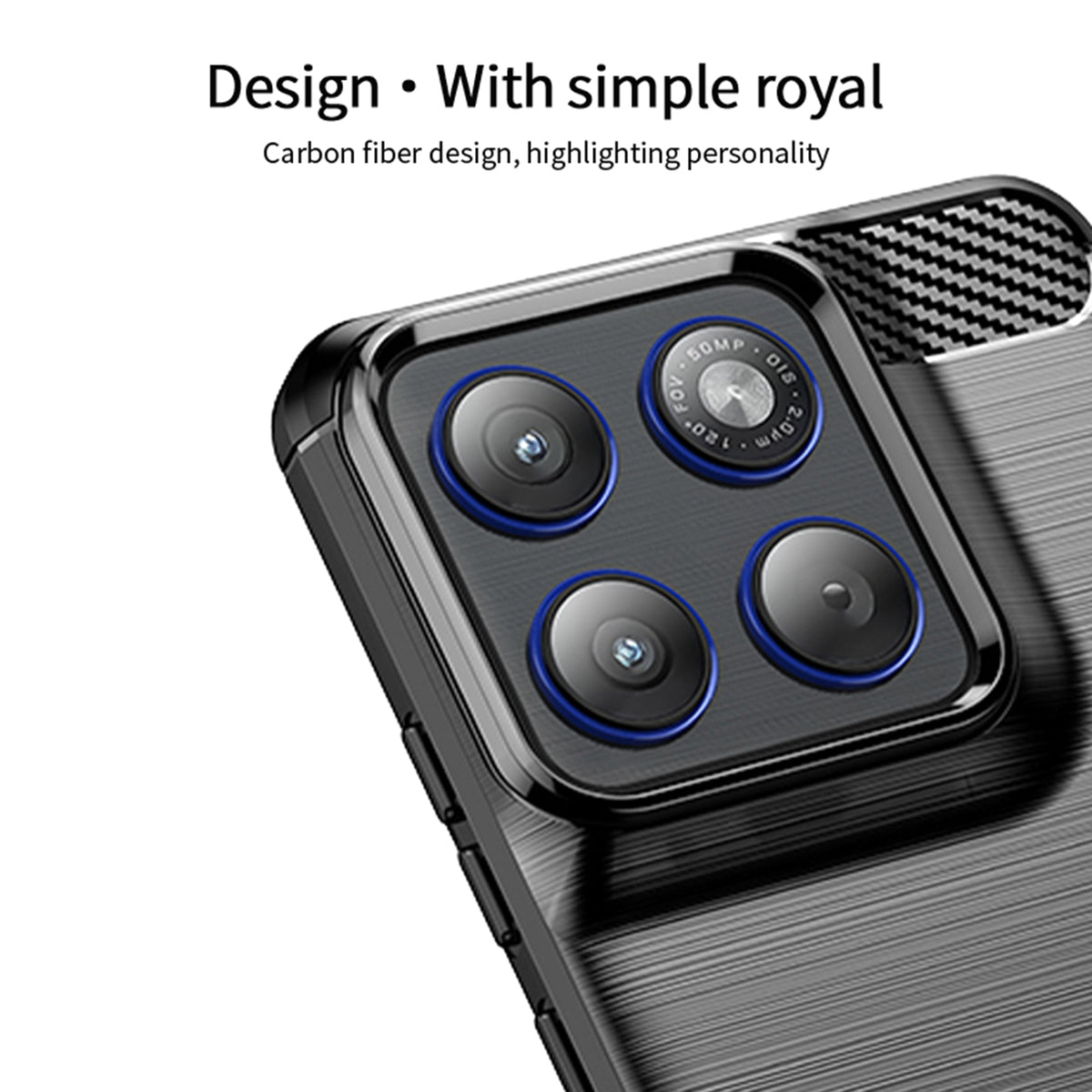 MOFI til Motorola Edge 70 5G Bagcover Børstet Tekstur Kulfiber Blødt TPU Cover