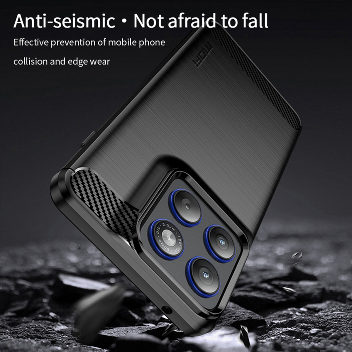 MOFI til Motorola Edge 70 5G Bagcover Børstet Tekstur Kulfiber Blødt TPU Cover