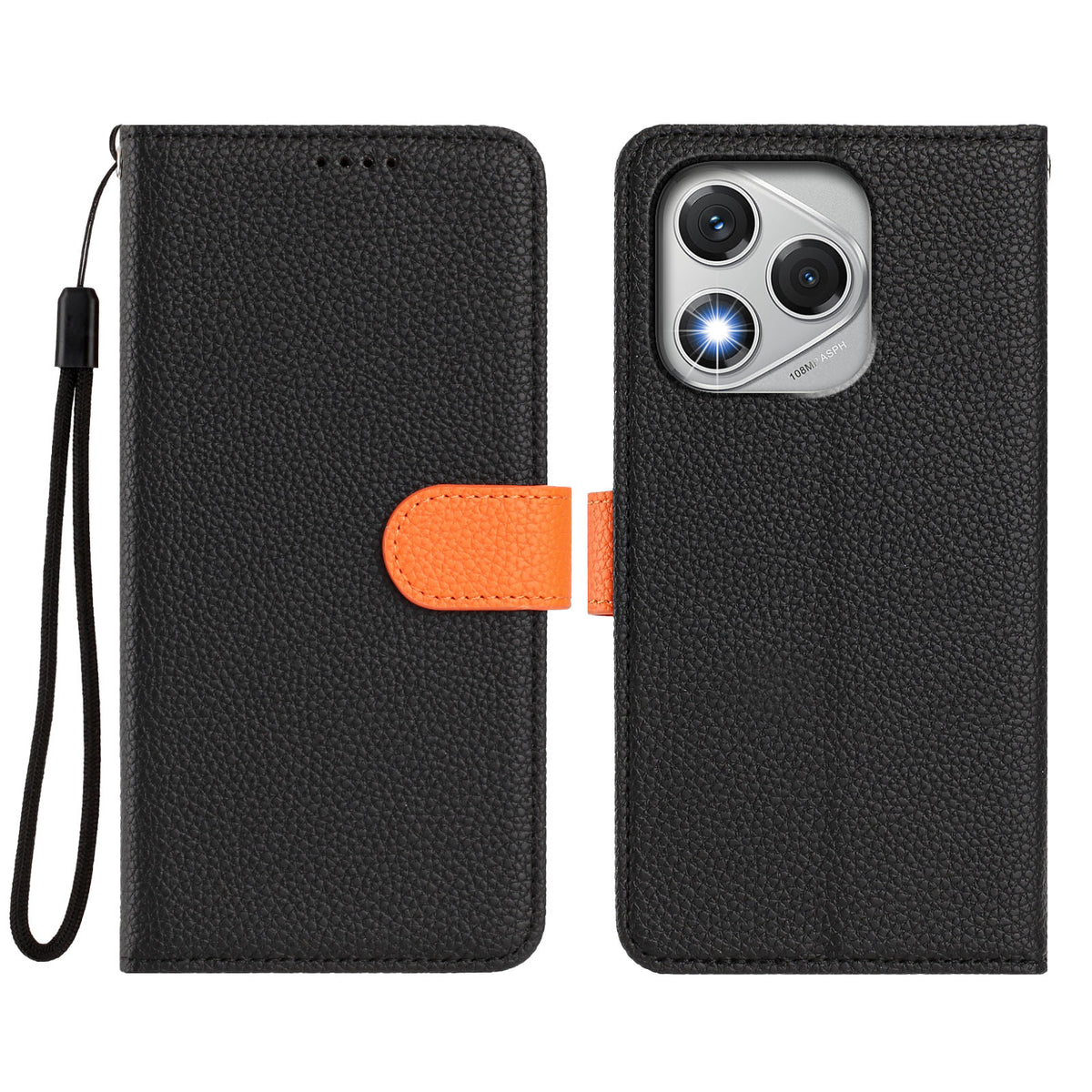 For Honor 400 Lite 5G Leather Case Detachable Wallet Magnetic Phone Cover with Hand Strap