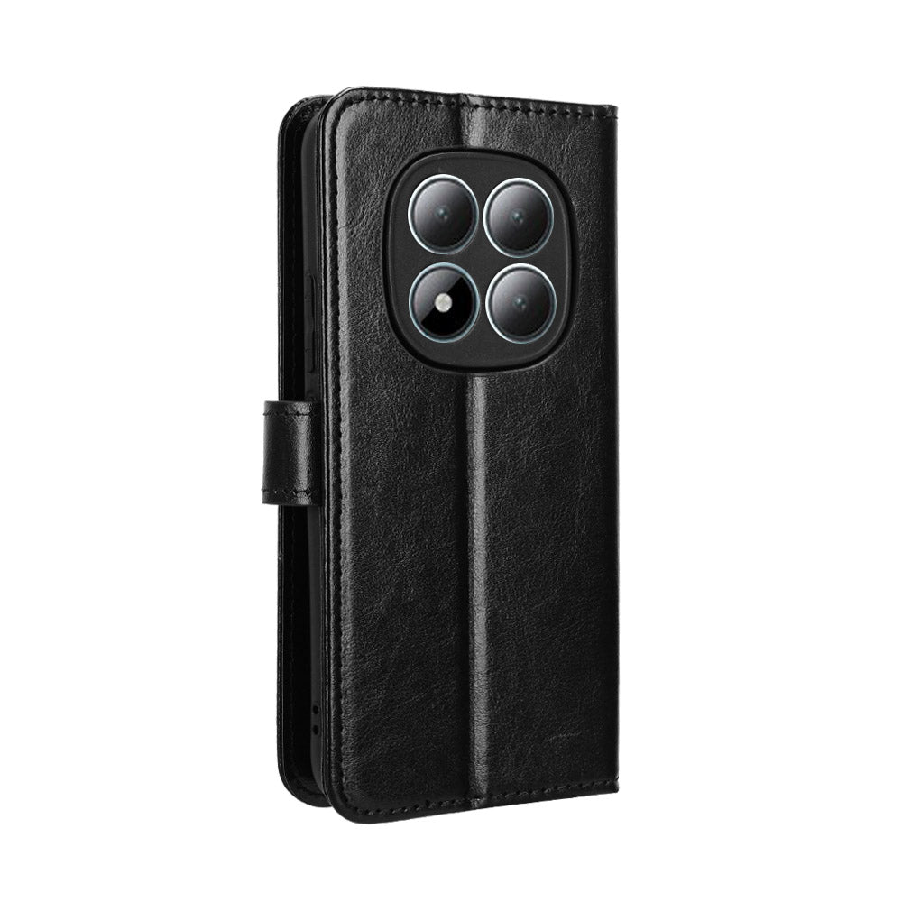 For Xiaomi Redmi Note 15 Pro 4G (Global) PU Leather Case with Strap Crazy Horse Texture Phone Wallet Cover