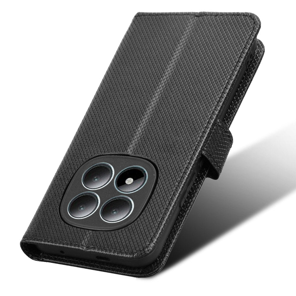 For Xiaomi Redmi Note 15 Pro 4G (Global) Leather Wallet Case with Strap Diamond Texture Phone Cover