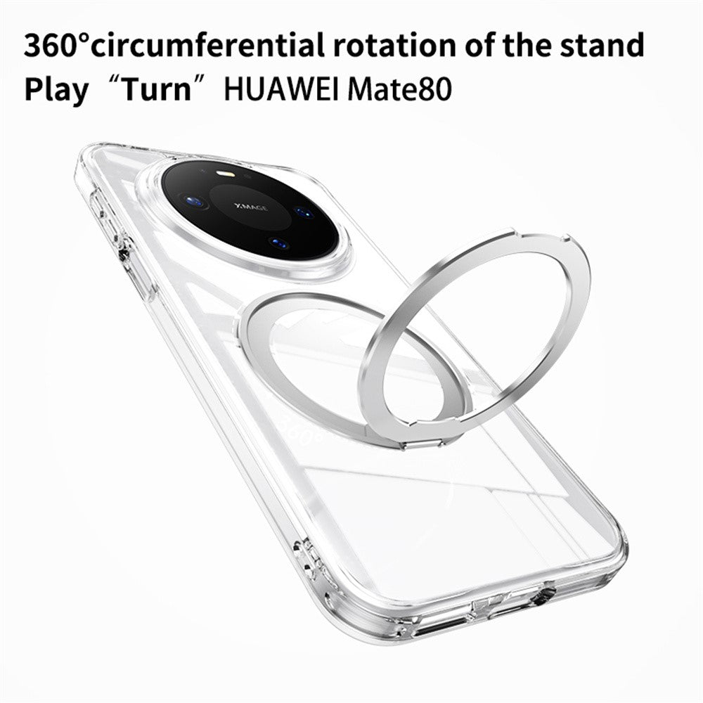 For Huawei Mate 80  /  Mate 80 Pro Magnetic Case TPU + Acrylic + Metal Kickstand Matte Phone Cover
