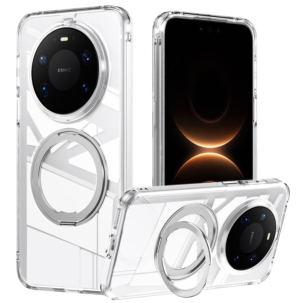 For Huawei Mate 80 Pro Max Magnetic Case TPU + Acrylic + Metal Kickstand Matte Phone Cover