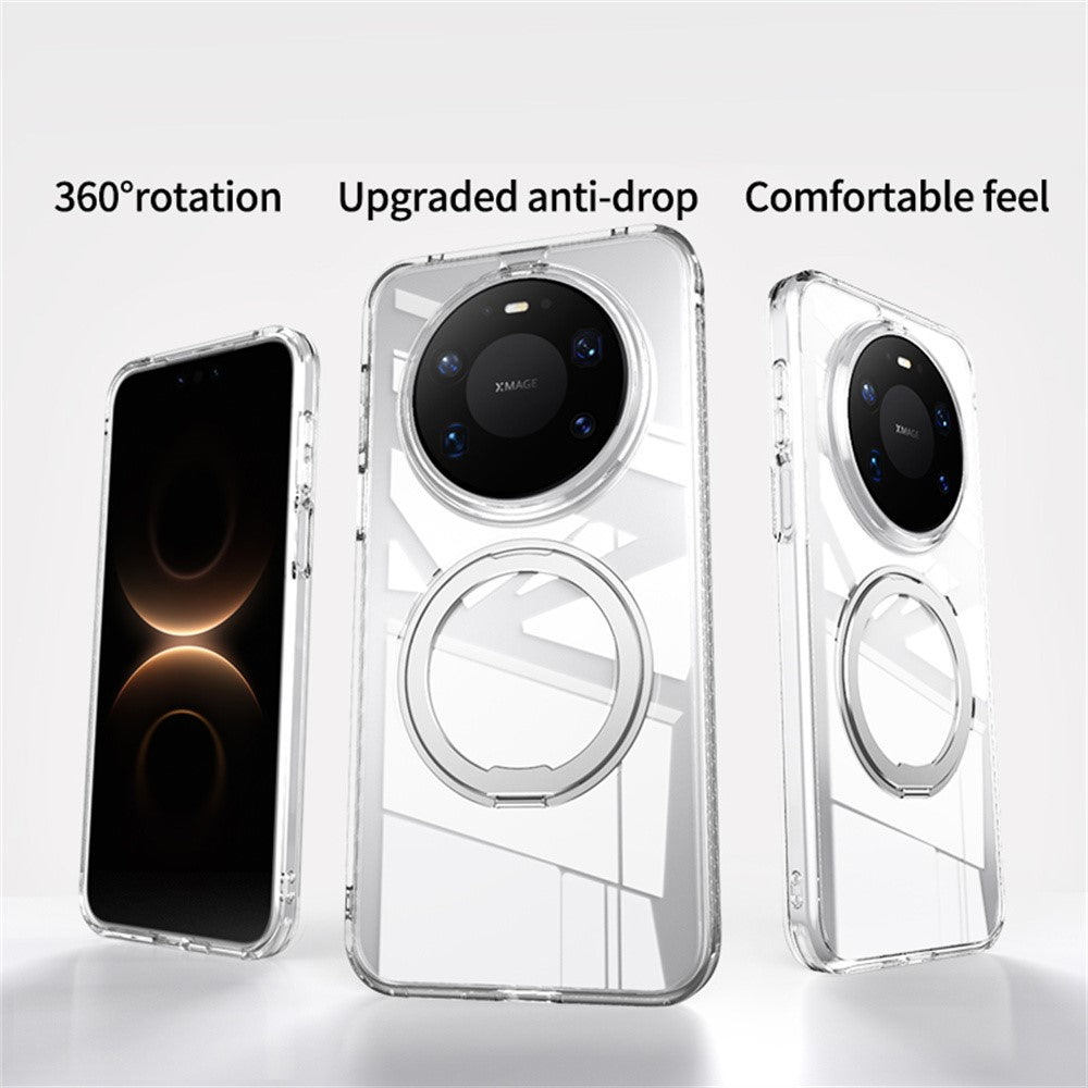 For Huawei Mate 80 Pro Max Magnetic Case TPU + Acrylic + Metal Kickstand Matte Phone Cover