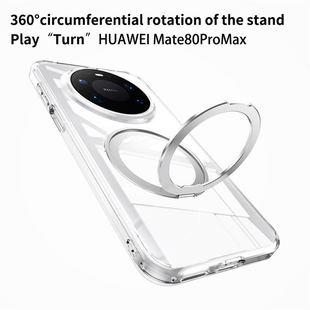 For Huawei Mate 80 Pro Max Magnetic Case TPU + Acrylic + Metal Kickstand Matte Phone Cover