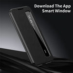Läderfodral för Samsung Galaxy S25 med Smart View Window-funktion