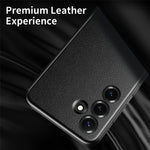 Läderfodral för Samsung Galaxy S25 med Smart View Window-funktion