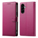 For Samsung Galaxy A57 5G Case Magnetic Snap Litchi Texture Leather Wallet Phone Cover with Wrist Strap
