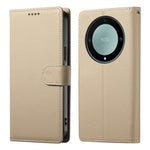 Leather Case for Honor Magic8 Lite 5G / X70 5G / X9d 5G Magnetic Snap Litchi Texture Wallet Phone Cover with Wrist Strap