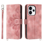 For Oppo Reno15 Pro Max 5G (Global) / Reno15 Pro 5G (China) Case Flower Pattern PU Leather Wallet Phone Cover with Strap