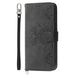 Til Samsung Galaxy A57 5G Etui Blomstermønster PU Læder Pung Telefoncover med Rem