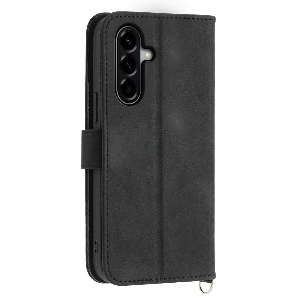 Til Samsung Galaxy A57 5G Etui Blomstermønster PU Læder Pung Telefoncover med Rem