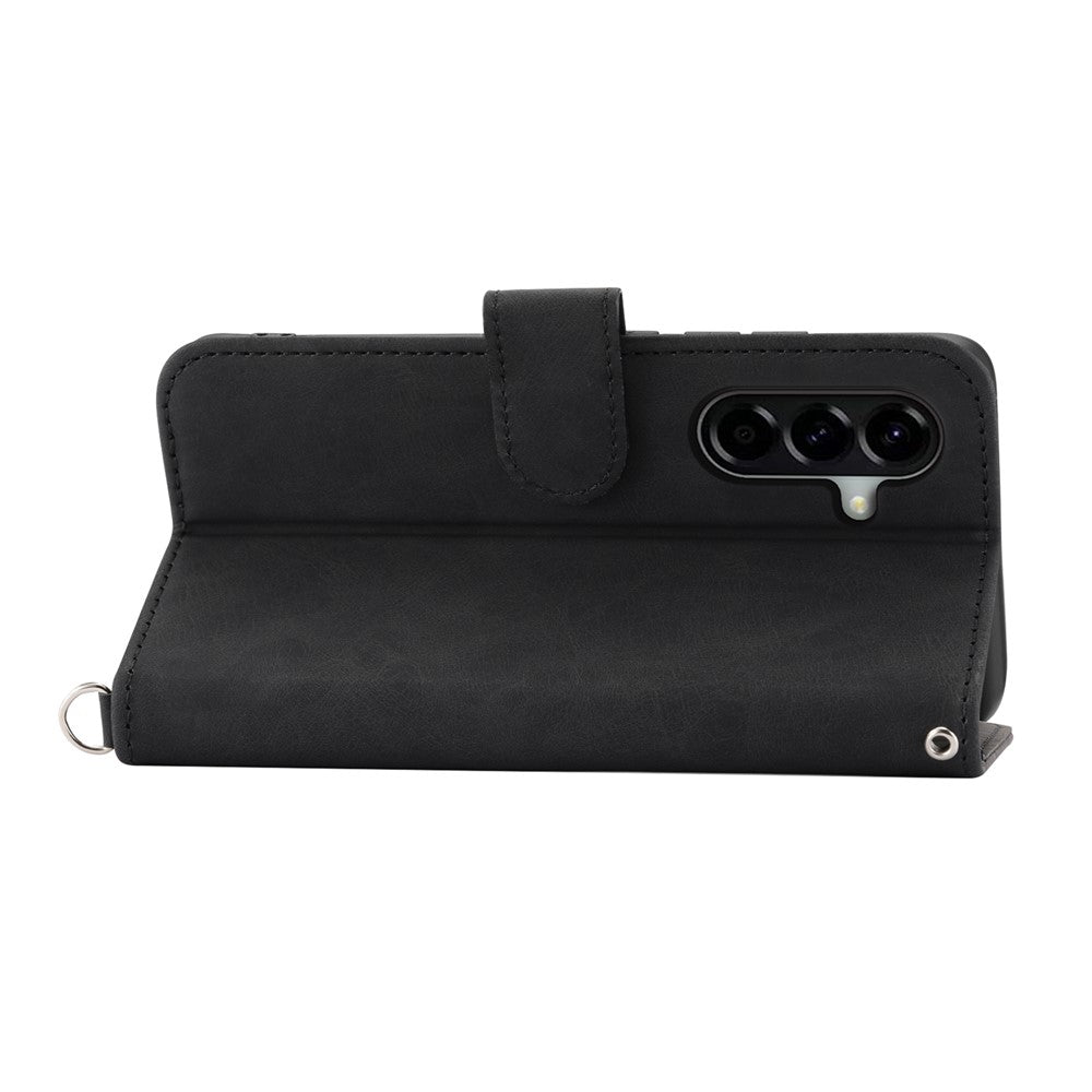Til Samsung Galaxy A57 5G Etui Blomstermønster PU Læder Pung Telefoncover med Rem