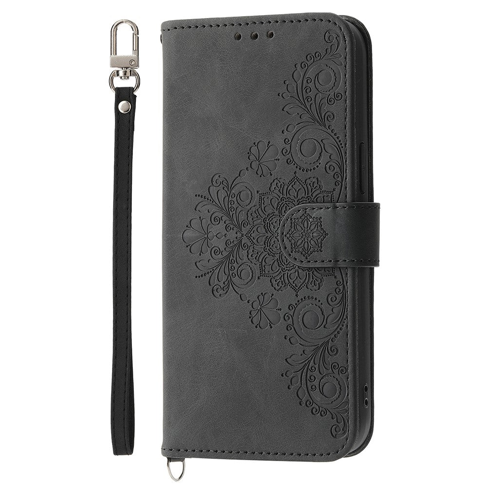 For Xiaomi Redmi Note 15 Pro 4G (Global) Case Flower Pattern PU Leather Wallet Phone Cover with Strap