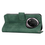 DIERFENG DF-03 Leather Case For Honor Magic8 Lite 5G  /  X70 5G  /  X9d 5G Lines Imprint Wallet Phone Cover with Wrist Strap