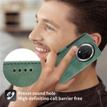 DIERFENG DF-03 Leather Case For Honor Magic8 Lite 5G  /  X70 5G  /  X9d 5G Lines Imprint Wallet Phone Cover with Wrist Strap