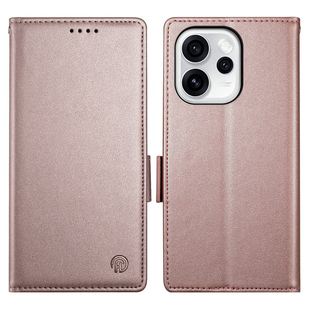 Oppo Reno15 Pro Max 5G (Global) / Reno15 Pro 5G (Kina) mobilstativetui i PU-læder og tegnebogsetui