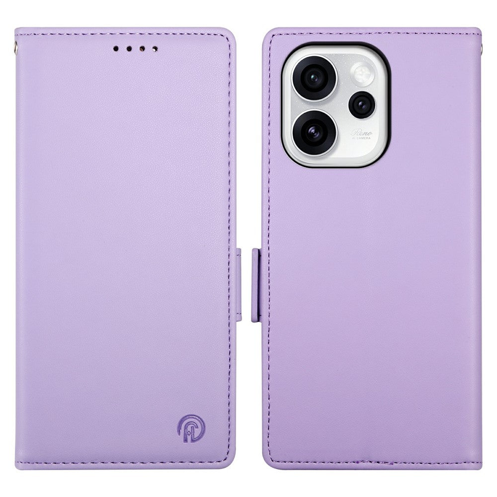 Oppo Reno15 Pro Max 5G (Global) / Reno15 Pro 5G (Kina) mobilstativetui i PU-læder og tegnebogsetui