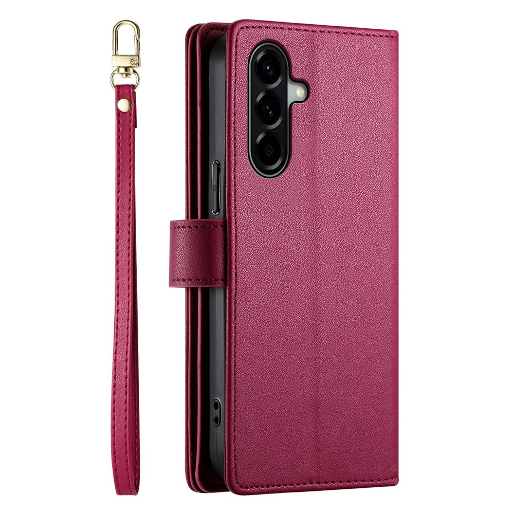 For Samsung Galaxy A37 5G Case Zipper Pocket Wallet Leather Phone Cover with Straps