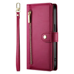 For Samsung Galaxy A57 5G Case Zipper Pocket Wallet Leather Phone Cover with Straps