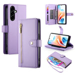 For Samsung Galaxy A57 5G Case Zipper Pocket Wallet Leather Phone Cover with Straps