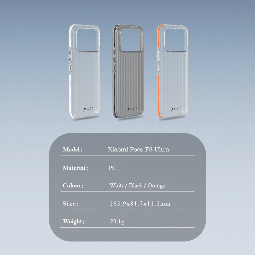 LEREACH TOC Series for Xiaomi Poco F8 Ultra / Redmi K90 Pro Max 5G Case Flowing Grid PC Phone Cover