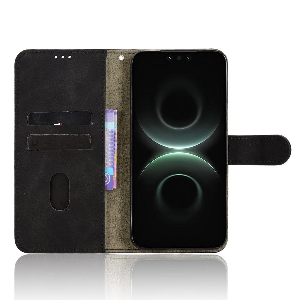 Läderfodral till Huawei Mate 80 Pro Max, stativ, fällbart läderfodral med dragkedja och vikbart mönster.