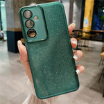 For Samsung Galaxy A37 5G Case Clear TPU Phone Cover With Camera Lens Protector Glitter Sticker