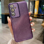 For Samsung Galaxy A37 5G Case Clear TPU Phone Cover With Camera Lens Protector Glitter Sticker
