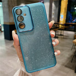 For Samsung Galaxy A37 5G Case Clear TPU Phone Cover With Camera Lens Protector Glitter Sticker