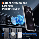 Til Samsung Galaxy S26 Magnetisk cover med glitterpulver TPU Ridsefast telefoncover med hærdet glas